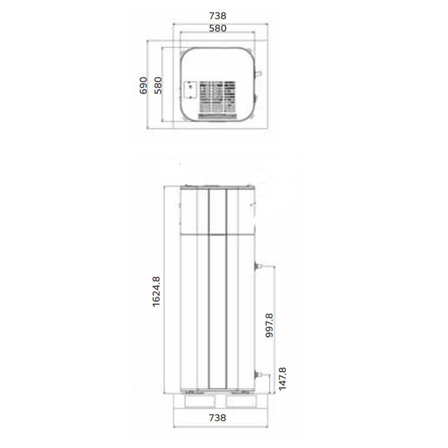 LG Inverter warmtepomp boiler 270L 230V - WH27S
